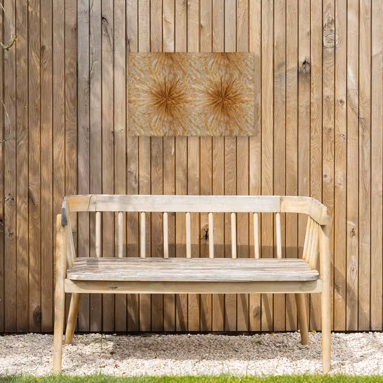 Explosie - Abstract - Goud - Wit Tuinposter op houten frame 2 cm dik klein 845 -sfeer4
