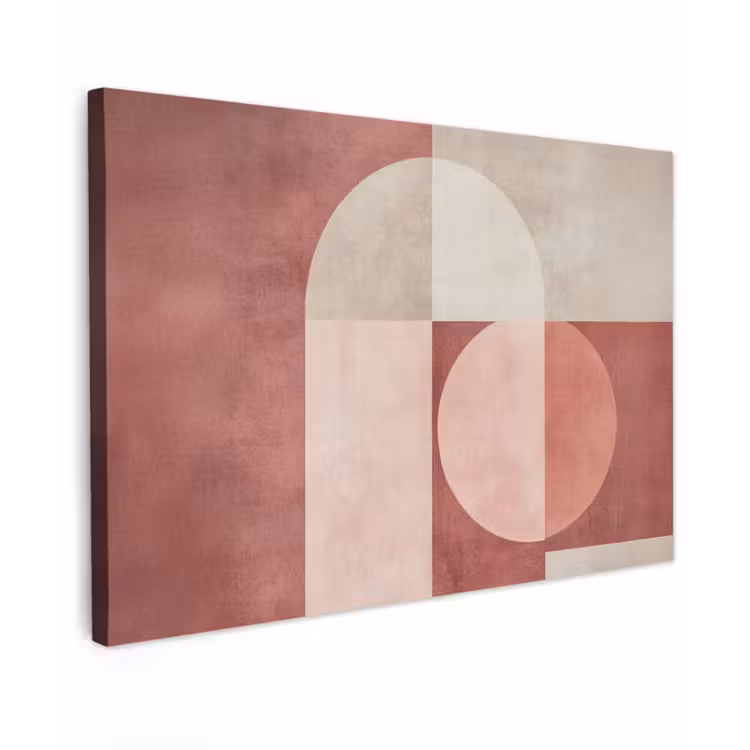 Figuren - Abstract - Roze Tuinposter op houten frame 2 cm dik klein -3d