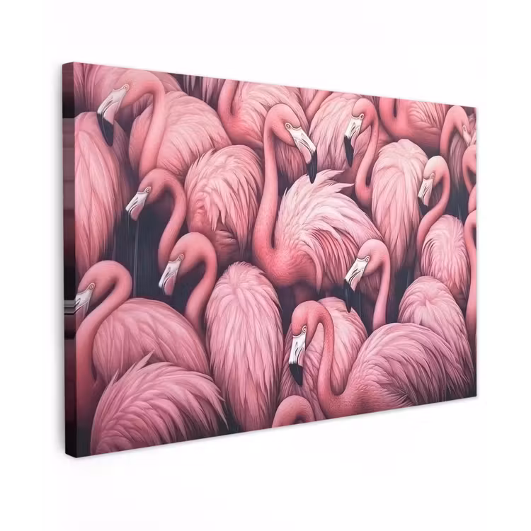 Flamingo - Roze - Dieren Tuinposter op houten frame 2 cm dik klein -3d