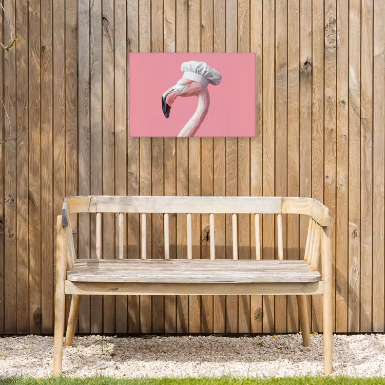 Flamingo - Roze - Koksmuts - Vogel Tuinposter op houten frame 2 cm dik klein -sfeer4