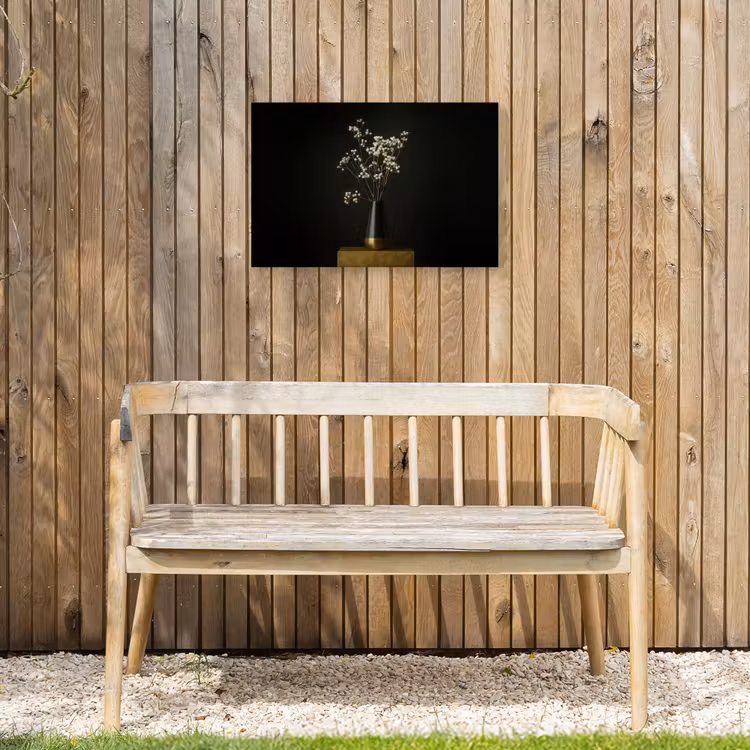 Bloembollen - Wit - Vaas - Minimalistisch Tuinposter op houten frame 2 cm dik klein -sfeer4