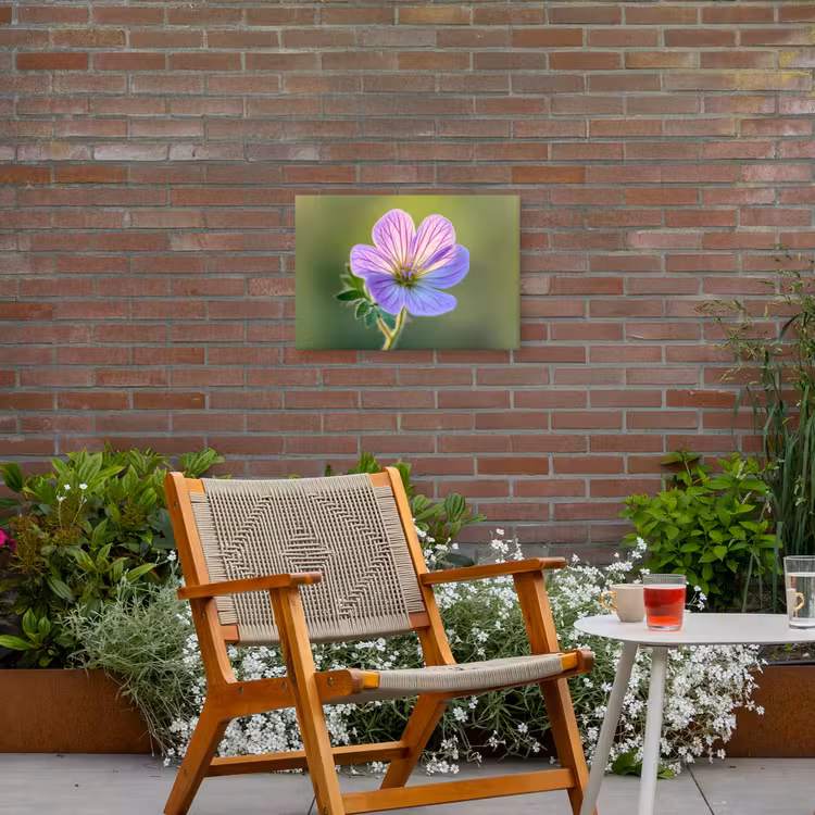 Bloem - Close up - Paars Tuinposter op houten frame 2 cm dik klein -sfeer3