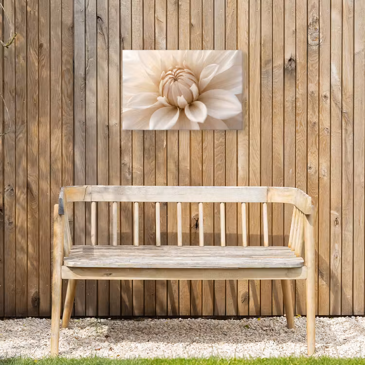 Bloem - Dahlia - Wit Tuinposter op houten frame 2 cm dik klein -sfeer4