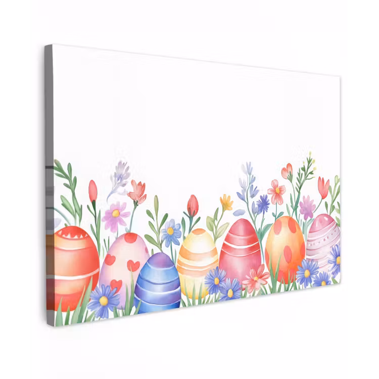 Bloementuin - Kleurrijk - Eieren Tuinposter op houten frame 2 cm dik klein -3d