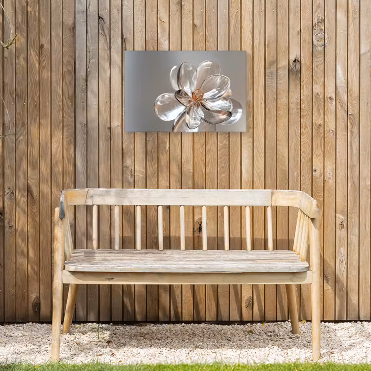Bloem - Glazen - Doorzichtig Tuinposter op houten frame 2 cm dik klein -sfeer4