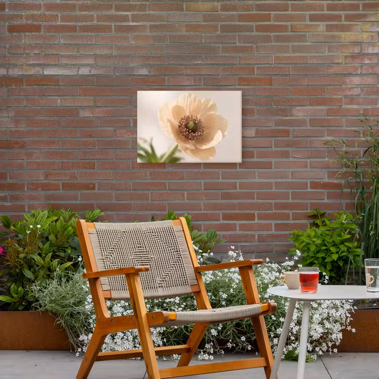 Bloem - Minimalistisch - Groen Tuinposter op houten frame 2 cm dik klein -sfeer3