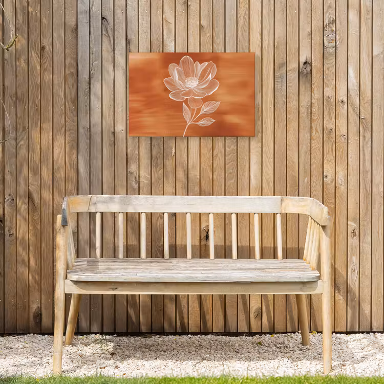 Bloem - Minimalistisch - Wit Tuinposter op houten frame 2 cm dik klein -sfeer4