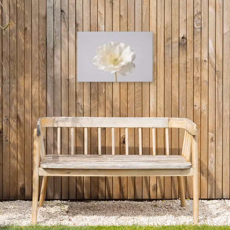 Bloem - Minimalistisch -Wit Tuinposter op houten frame 2 cm dik klein -sfeer4
