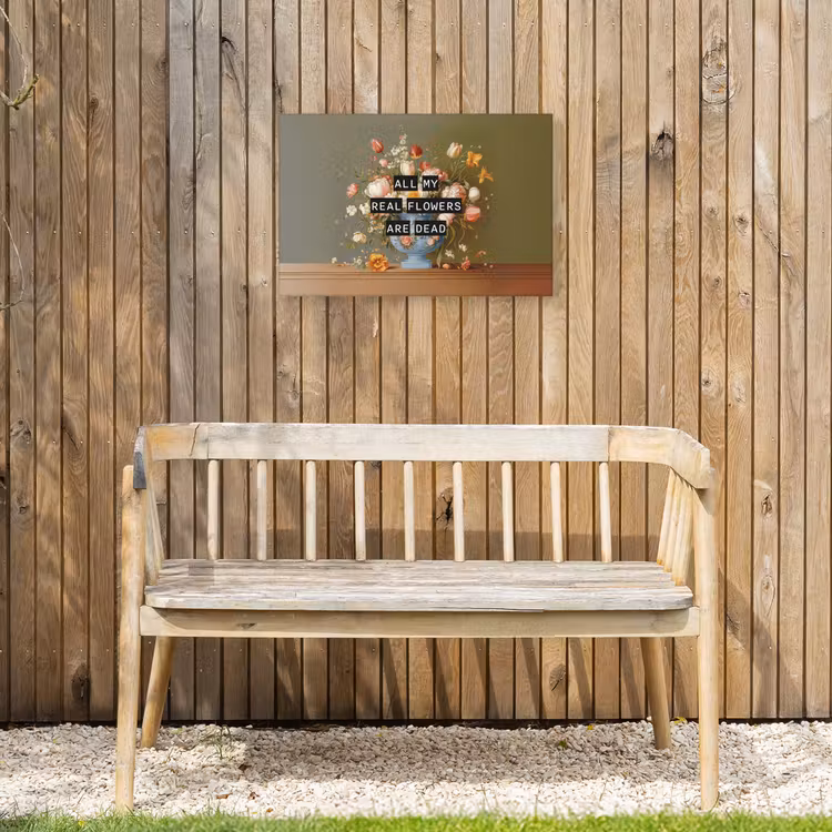 Bloem - Quote - Vintage - Art Tuinposter op houten frame 2 cm dik klein -sfeer4