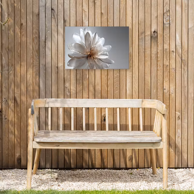 Bloem - Wit - Neutraal Tuinposter op houten frame 2 cm dik klein -sfeer4