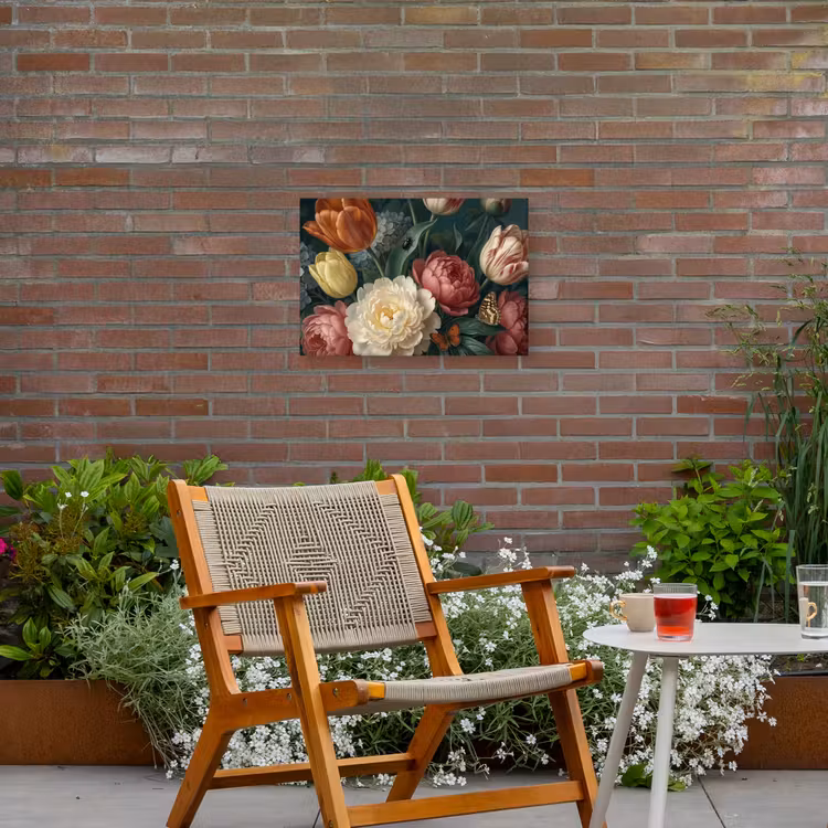 Bloemen - Boeket - Natuur - Klassiek - Donker Tuinposter op houten frame 2 cm dik klein -sfeer3