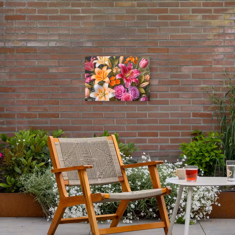 Bloemen - Boeket - Natuur - Kleurrijk - Modern Tuinposter op houten frame 2 cm dik klein -sfeer3