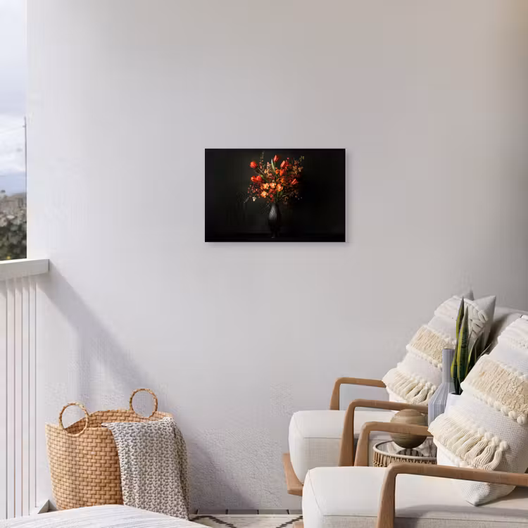 Bloemen - Takken - Boeket Tuinposter op houten frame 2 cm dik klein -sfeer1