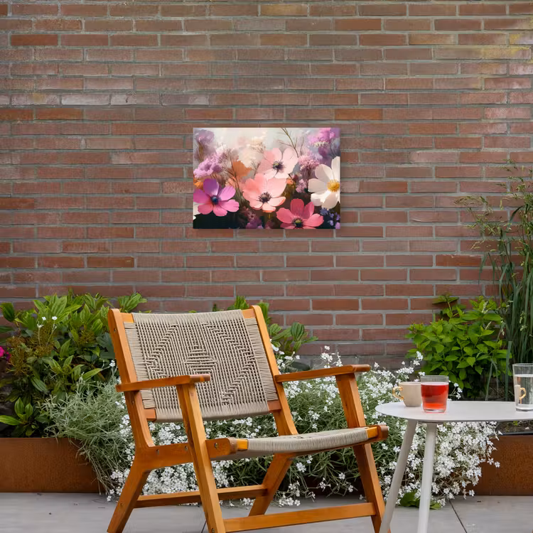 Bloemen - Kleurrijk - Bloei Tuinposter op houten frame 2 cm dik klein -sfeer3