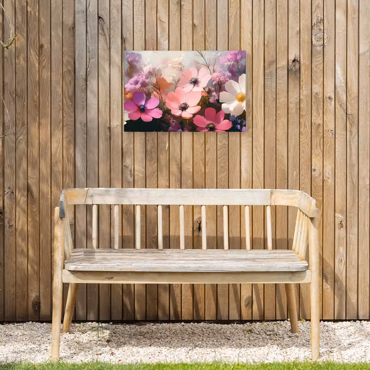 Bloemen - Kleurrijk - Bloei Tuinposter op houten frame 2 cm dik klein -sfeer4