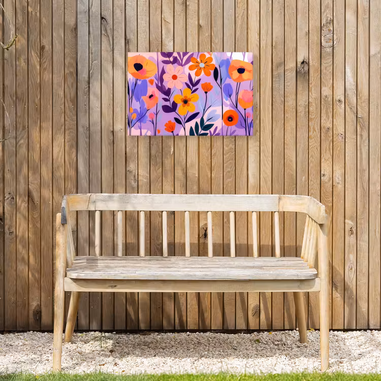Bloemen - Kleurrijk - Bladeren Tuinposter op houten frame 2 cm dik klein -sfeer4