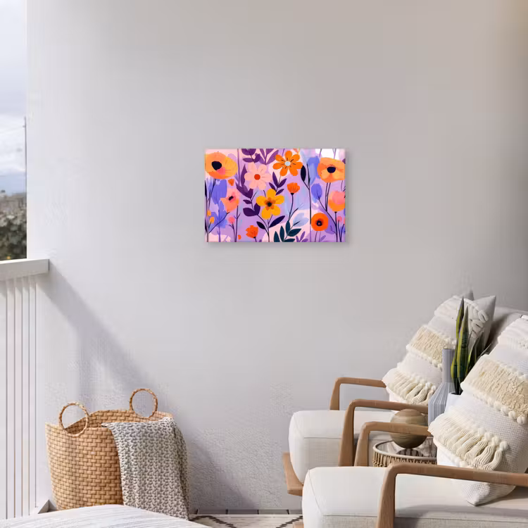 Bloemen - Kleurrijk - Bladeren Tuinposter op houten frame 2 cm dik klein -sfeer1