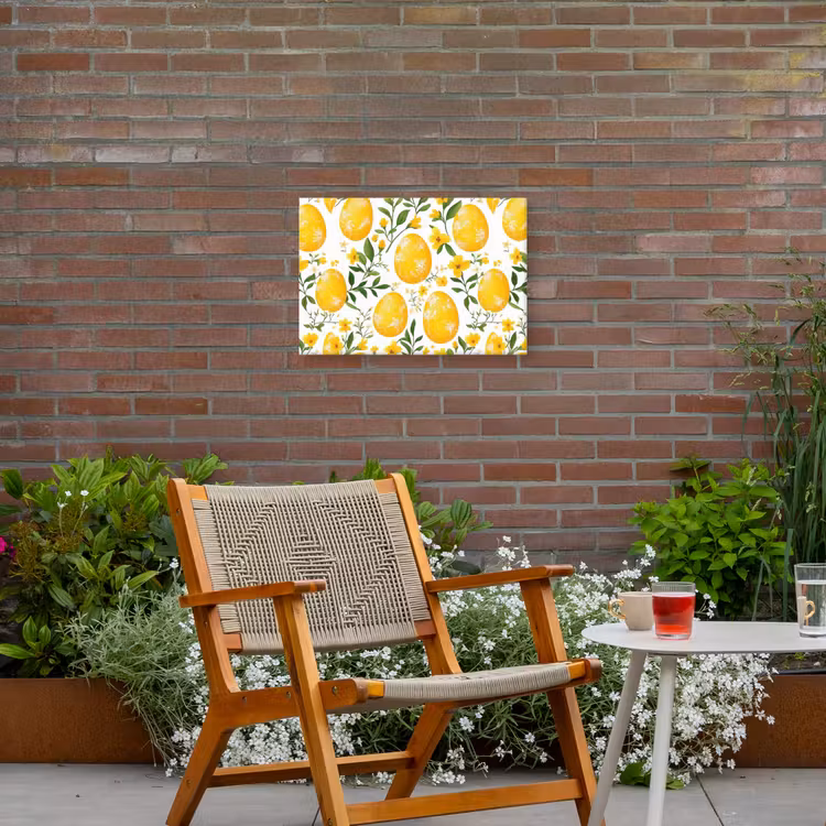 Bloemen - Paaseieren - Geel Tuinposter op houten frame 2 cm dik klein -sfeer3
