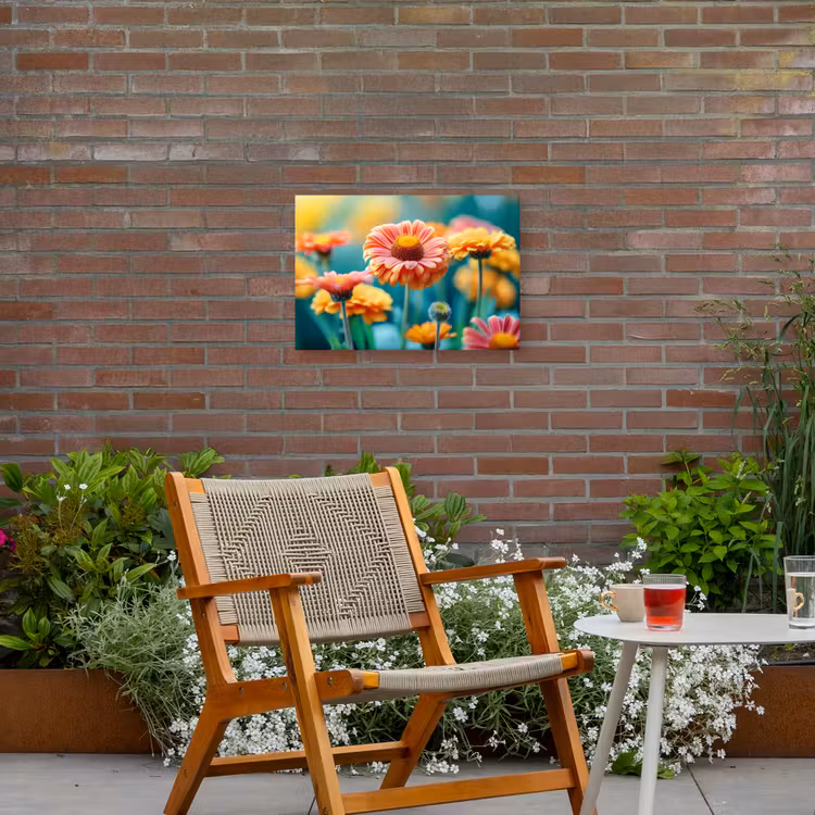 Bloemen in zomerse pracht Tuinposter op houten frame 2 cm dik klein -sfeer3