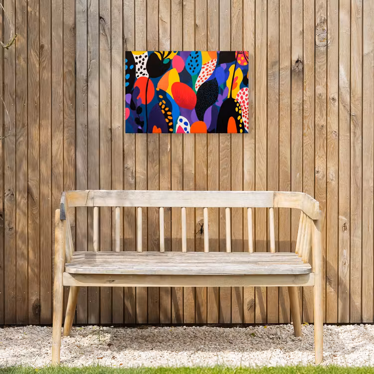 Bloemen - Bladeren - Abstract - Rood Tuinposter op houten frame 2 cm dik klein -sfeer4
