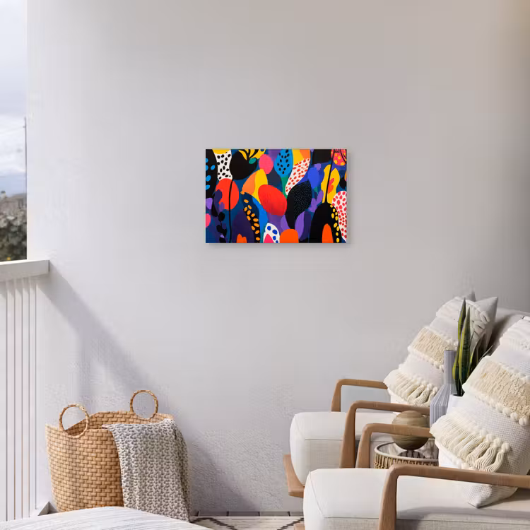 Bloemen - Bladeren - Abstract - Rood Tuinposter op houten frame 2 cm dik klein -sfeer1