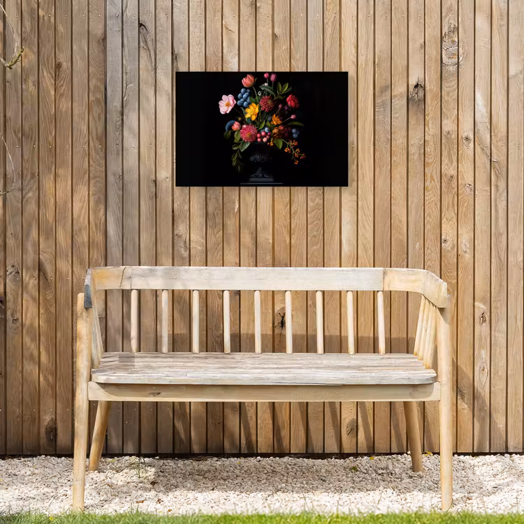 Bloemen - Vrolijk - Vaas Tuinposter op houten frame 2 cm dik klein -sfeer4