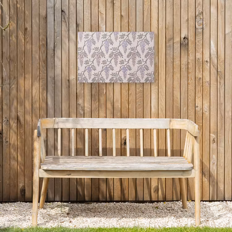 Bloemen - Mozaïek - Natuur - Patroon - Paars Tuinposter op houten frame 2 cm dik klein -sfeer4