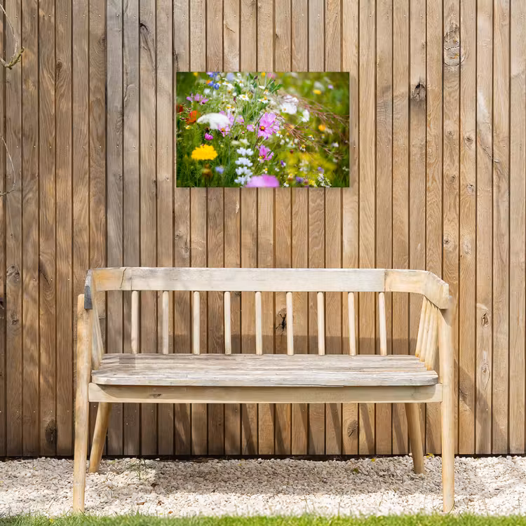 Bloemen - Natuur - Groen - Gras - Paars - Wit Tuinposter op houten frame 2 cm dik klein -sfeer4