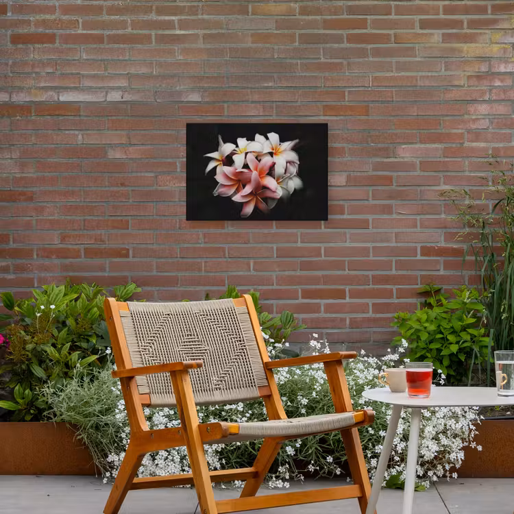 Bloemen - Roze - Zwart - Flora - Botanisch Tuinposter op houten frame 2 cm dik klein -sfeer3
