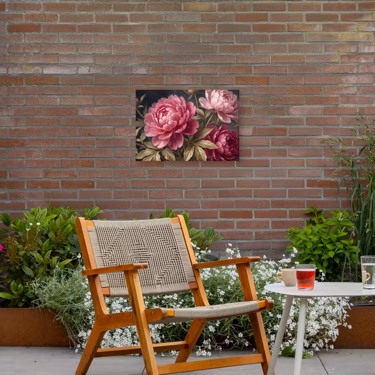 Bloemen - Roze - Klassiek - Natuur Tuinposter op houten frame 2 cm dik klein -sfeer3