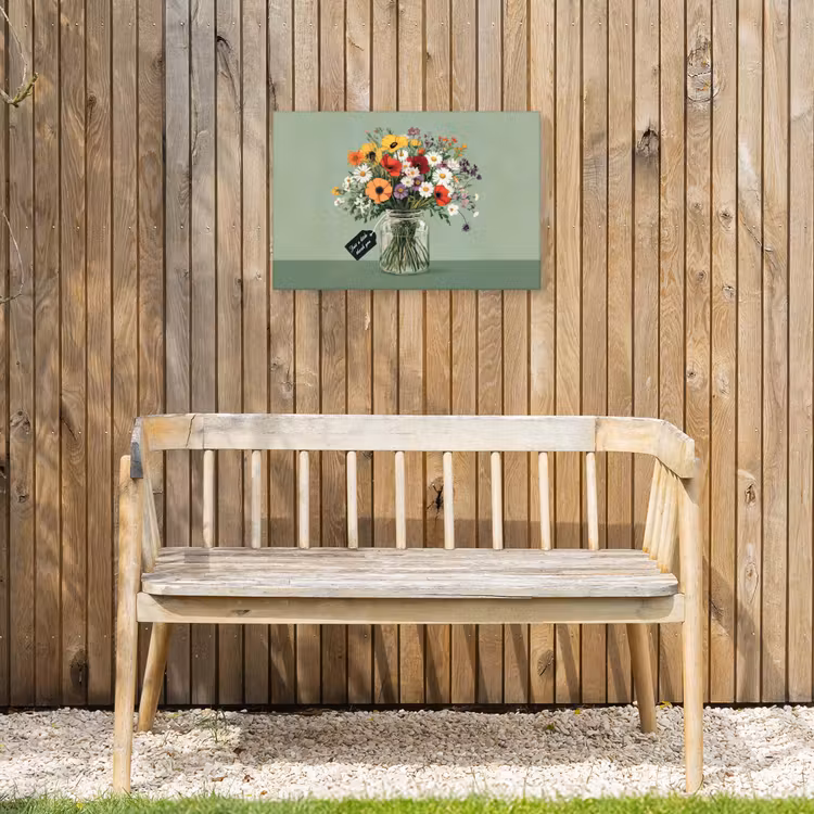 Bloemen - Vaas - Kaartje Tuinposter op houten frame 2 cm dik klein -sfeer4