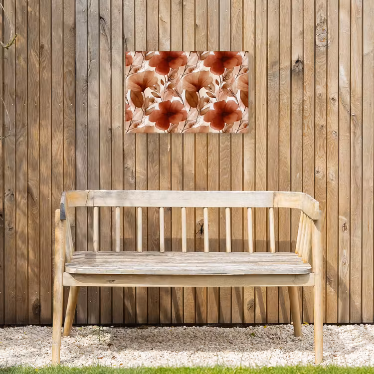 Bloemen - Aquarel - Botanisch - Terracotta Tuinposter op houten frame 2 cm dik klein 845 -sfeer4