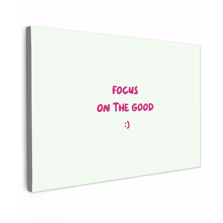 Focus - Beige - Roze - Smiley Tuinposter op houten frame 2 cm dik klein -3d
