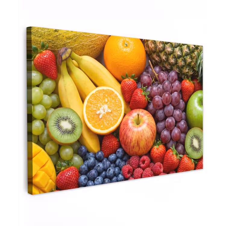 Eten - Fruit - Vers - Kleurrijk - Voeding Tuinposter op houten frame 2 cm dik klein -3d