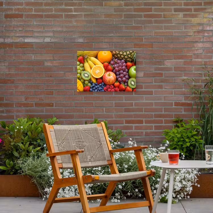 Eten - Fruit - Vers - Kleurrijk - Voeding Tuinposter op houten frame 2 cm dik klein -sfeer3