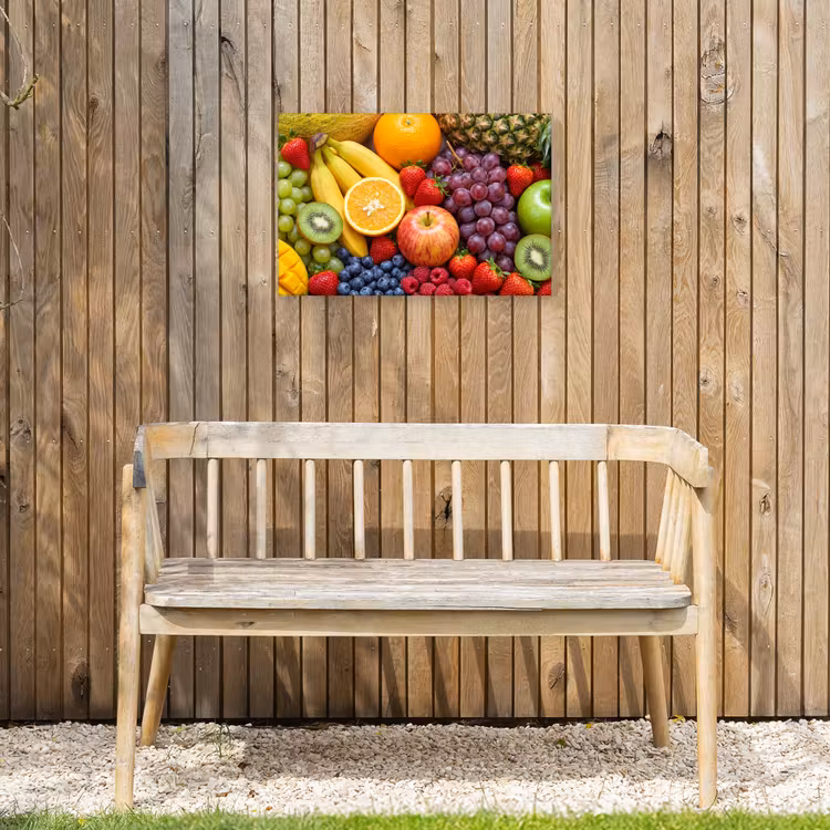 Eten - Fruit - Vers - Kleurrijk - Voeding Tuinposter op houten frame 2 cm dik klein -sfeer4