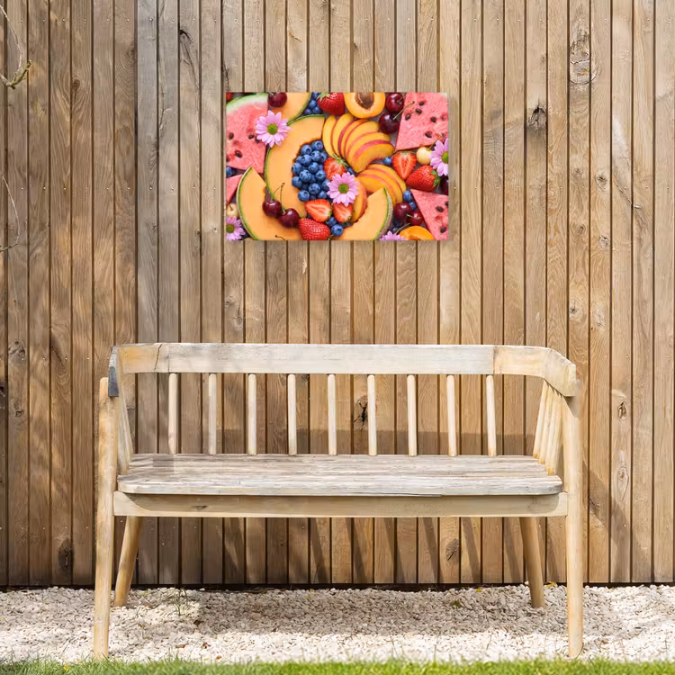 Eten - Fruit - Zomer - Kleurrijk Tuinposter op houten frame 2 cm dik klein -sfeer4