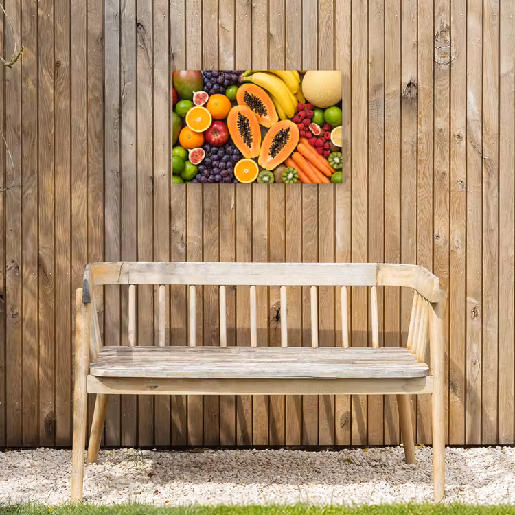 Eten - Fruit - Groenten - Vers - Kleurrijk Tuinposter op houten frame 2 cm dik klein -sfeer4