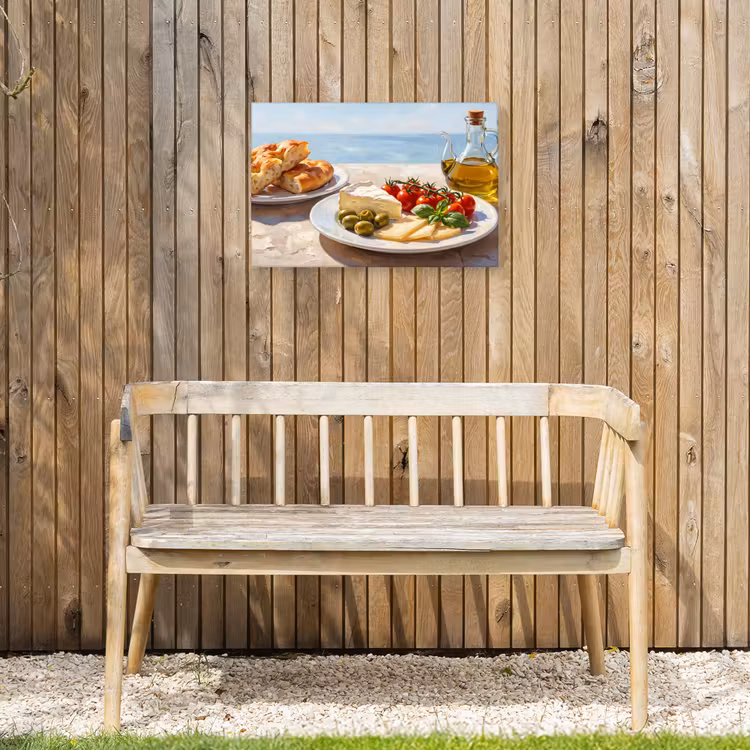 Eten - Middellandse Zee - Natuur - Geschilderd Tuinposter op houten frame 2 cm dik klein -sfeer4