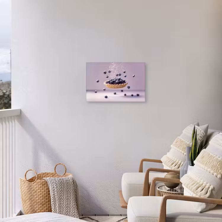 Eten - Taart - Bessen - Blauw Tuinposter op houten frame 2 cm dik klein -sfeer1
