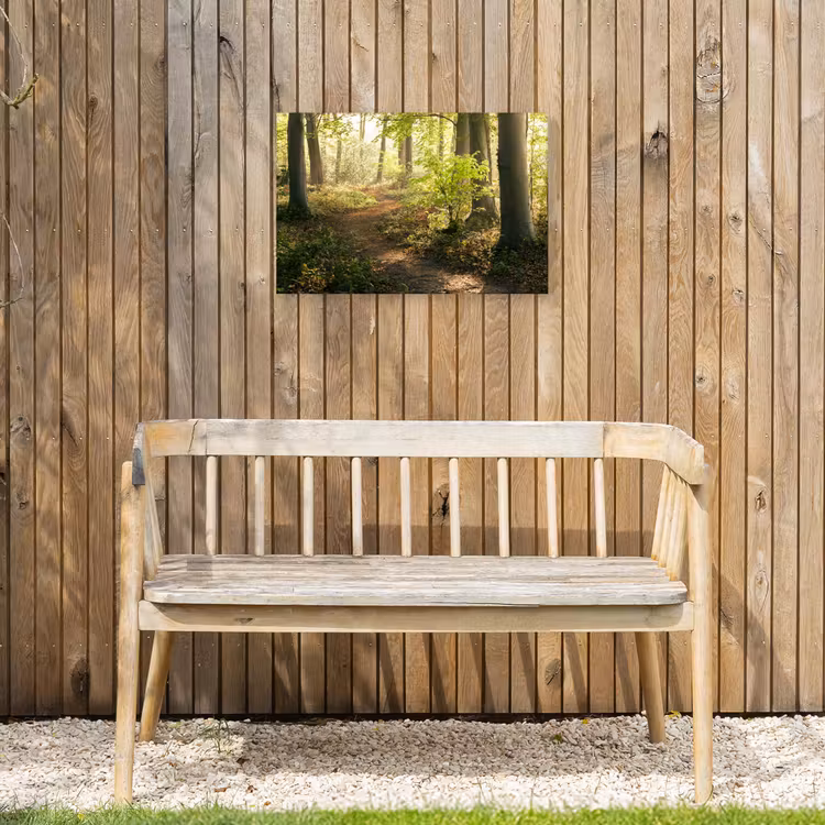 Bospad bij zonsopgang Tuinposter op houten frame 2 cm dik klein -sfeer4