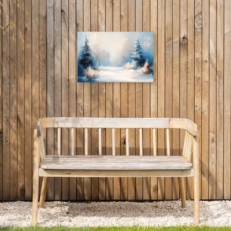 Bos - Winter - Natuur - Abstract - Sneeuw Tuinposter op houten frame 2 cm dik klein -sfeer4