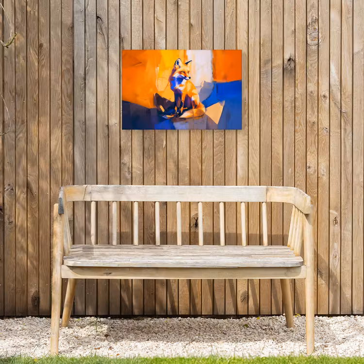 Vos - Oranje - Vormen - Abstract Tuinposter op houten frame 2 cm dik klein -sfeer4
