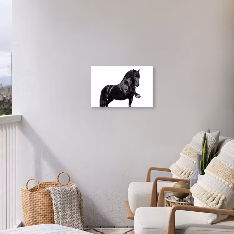 Fries - Hengst - Modern Tuinposter op houten frame 2 cm dik klein -sfeer1
