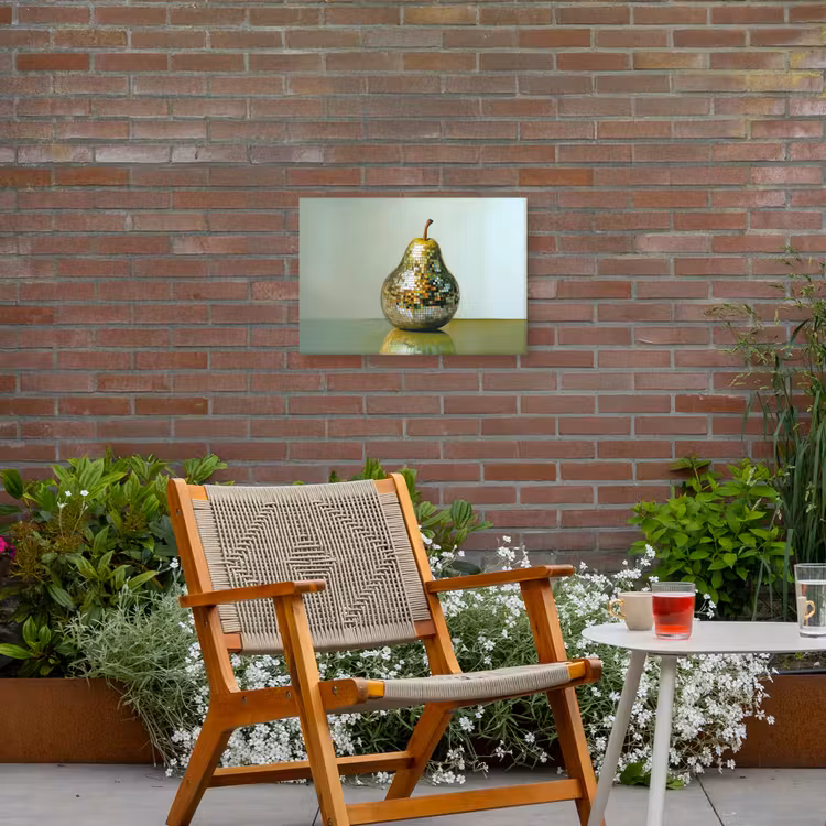 Fruit - Disco - Art - Glitter Tuinposter op houten frame 2 cm dik klein -sfeer3