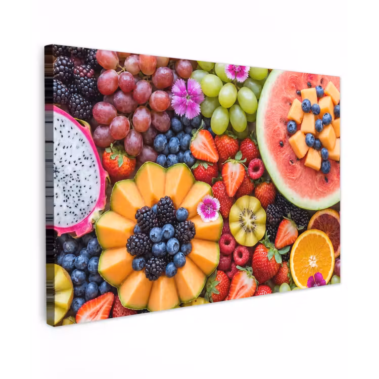 Fruit - Vers - Variatie - Eten - Kleurrijk Tuinposter op houten frame 2 cm dik klein -3d