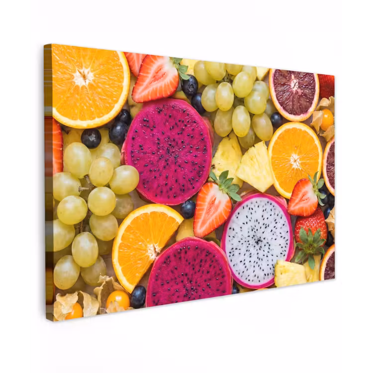 Fruit - Assortiment - Kleurrijk - Gezondheid Tuinposter op houten frame 2 cm dik klein -3d