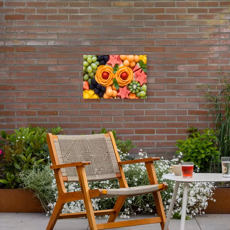 Fruit - Variatie - Kleurrijk - Vers - Eten Tuinposter op houten frame 2 cm dik klein -sfeer3