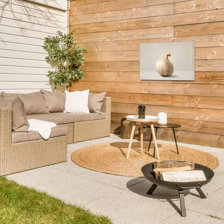 Knoflook - Natuurlijk - Beige Tuinposter op houten frame 2 cm dik klein -sfeer2
