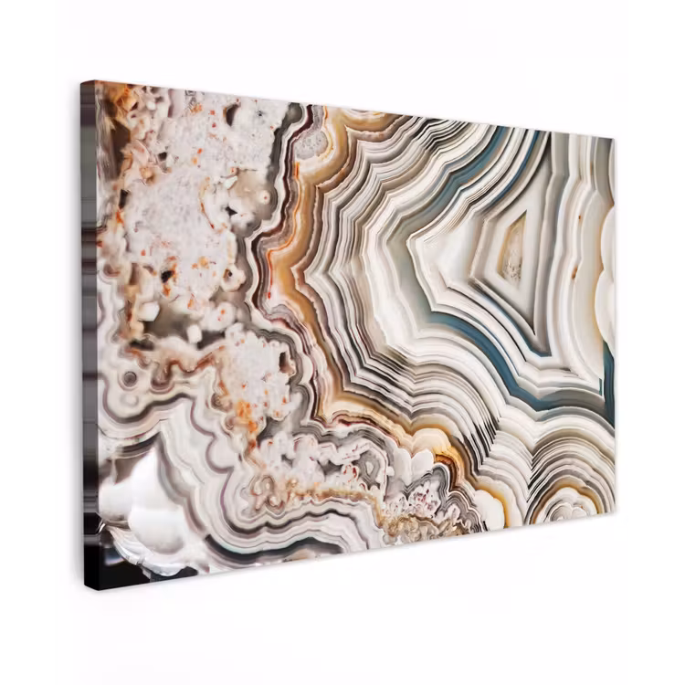 Edelsteen - Marmer - Natuur - Abstract Tuinposter op houten frame 2 cm dik klein -3d